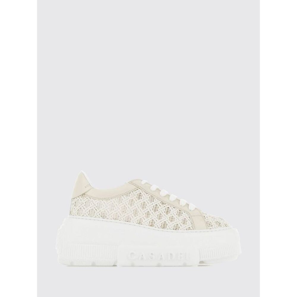 Casadei Nexus Cicladi Leather Platform Sneakers With Woven Design